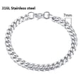 thumbnail image 2 of 316L Stainless Steel Cuban Chain Bracelet for Men Women Figaro Vintage Metal Viking Kpop Pulseras Emo Cute Luxury Jewelry Gift, 2 of 5