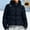Navy, variant on Itsame Puffer Jackets Womens Winter Coats Solid Color Casual Zipper Cotton for Women Waterproof Jacket Gray Size S
