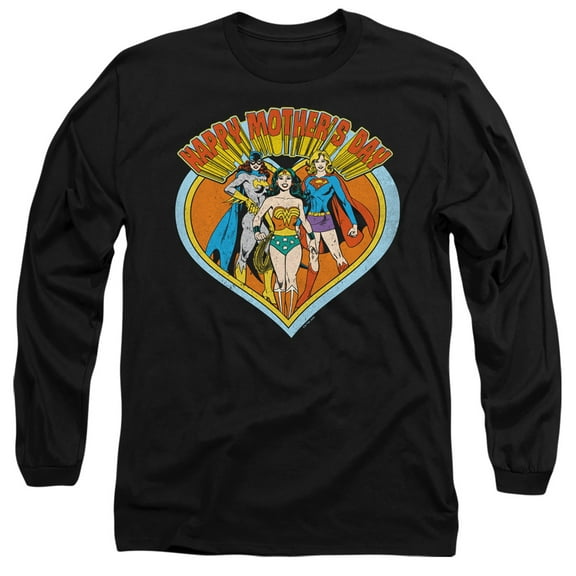 Justice League JLA Mothers Day Heart Unisex Adult Long-Sleeve T Shirt