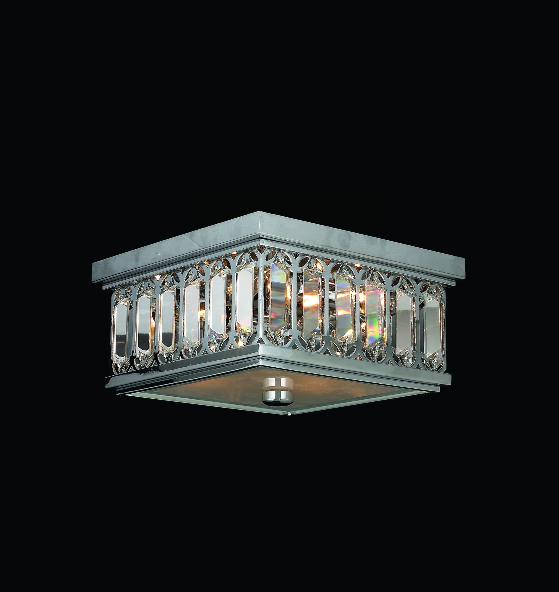 Worldwide Lighting W33140C10 Chrome Athens 4 Light 10" Flush Mount Ceiling Fixture In