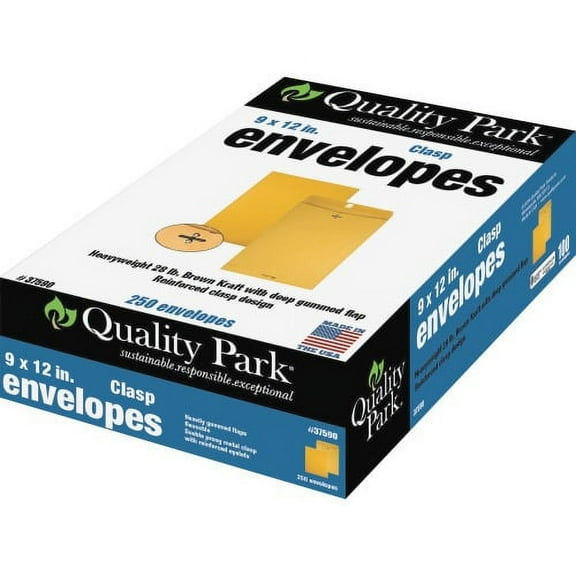 Quality Park Clasp Envelopes, 9" x 12", Brown, Box Of 250
