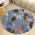 thumbnail image 6 of Game Controller Pattern Round Carpet Circle Rug Outdoor Patio Area Rug Washable Large Area Rugs Hallway Room Decor Fitness Mats, 6 of 8