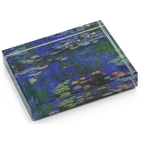Deskpop Handcut Crystal Paperweight With Felt Bottom Monet Water Lilies