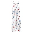 thumbnail image 5 of Iaqnaocc 4th Of July Outfits for Women Independence Day American Flag Stars Sleeveless Wide Leg Womens Jumpsuit Summer Adjustable Strap Loose Fit Red White and Blue Jumpsuits Overalls White 5XL, 5 of 6