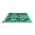 thumbnail image 2 of Ahgly Company Machine Washable Indoor Square Abstract Turquoise Blue Modern Area Rugs, 5' Square, 2 of 4