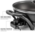 thumbnail image 5 of Wok eléctrico OVENTE con revestimiento antiadherente, sartén familiar de 33 cm, 1400 W de potencia, temperatura ajustable, tapa de vidrio templado, asas frías al tacto y superficie de freír fácil de l, 5 of 5