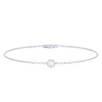 Rosec Jewels Lab Diamond Chain Bracelet - Classic Round Diamond Bracelet (Ef-Vs Quality) - Gift for Valentines Day, 10K White Gold, 7.0 inches