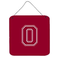 Letter O Initial Monogram - Maroon and White Wall or Door Hanging Prints