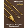 thumbnail image 5 of ChainsProMax Mens Viking Necklace Smooth Raven Skull Necklace for Men Nordic Jewelry, 5 of 8