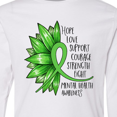 thumbnail image 4 of Inktastic Mental Health Awareness Green Sunflower Ribbon Long Sleeve Youth T-Shirt, 4 of 5