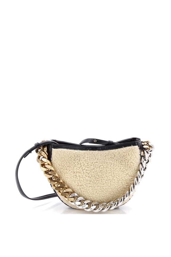 Pre-Owned Frayme Shoulder Bag Faux Shearling and Faux Leather Small By Rebag