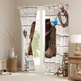 thumbnail image 3 of Homewish Rustic Western Cowboy Black Out Curtains,Brown Boots Horseshoe Curtains Pack of 2 (42x63 Each),Country Farmhouse Lodge Bedroom Curtains For Bots Kids,Microfiber Bedroom Decor, 3 of 6