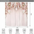 thumbnail image 3 of Extra Long 72Wx84H Shower Curtain for Bathroom Decor Bridal Floral Elegant Wedding Flower Pink Rose Blossom Women Girl Spring Art Printed Fabric Polyester Waterproof 12 Pack Plastic Hooks, 3 of 6
