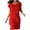 Red, variant on Women's Flowy Chiffon Tiered Midi Dress Summer Flutter Sleeve Layered Knee Length Cocktail Dresses Evening Gown Wedding Guest Dress