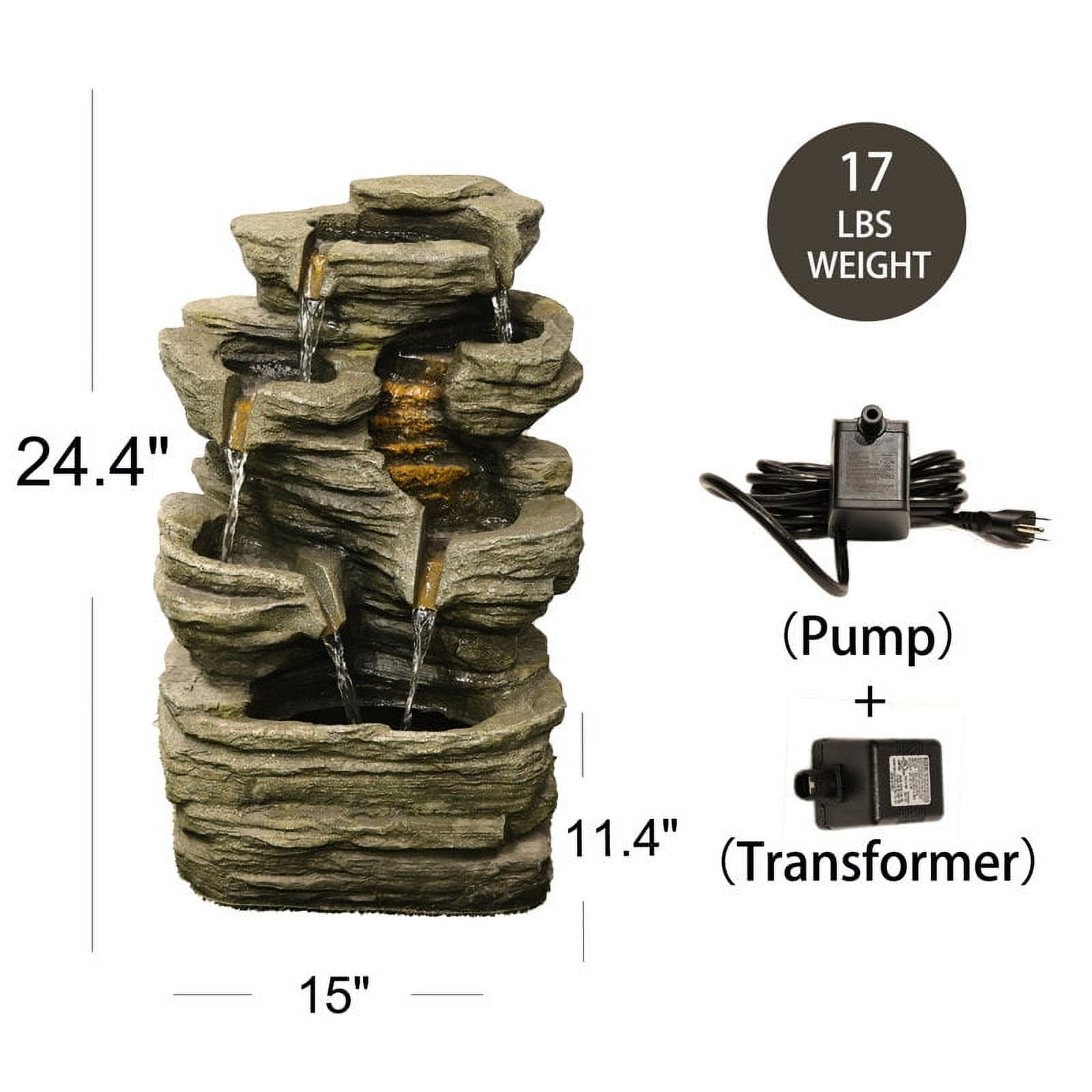 Garden Springs Zen Zone Polyresin Water Fountain