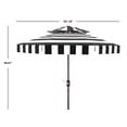 thumbnail image 4 of Safavieh Elsa Fashion Line 9ft Metal Double Top Market Umbrella in Black/White, 4 of 6