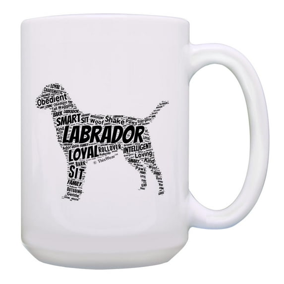 ThisWear Labrador Dog Lover Gifts Labrador Word Art Silhouette Coffee Mug Coffee Mug