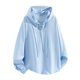 thumbnail image 1 of MHFRRA Sudadera con Capucha y Cuello Redondo, Informal, Texturizada, con Cordón Ajustable, Ligera y Cómoda para Otoño Azul, 1 of 3