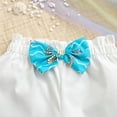 thumbnail image 6 of Toddler Baby Girl Outfits Floral Summer Clothes Infant Spring Waffle Short Sleeve Shirt Tops Cute Shorts Set Girls Summer Set 1-5 Years,12-18 Months, 6 of 8