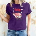 thumbnail image 3 of Fesfesfes Gym Shirts Women's Valentine's Day Love Printed Short Sleeved T-shirt Top Short Sleeved Round Neck Top/Shirt Women Essentials 2XL(US:12), 3 of 6