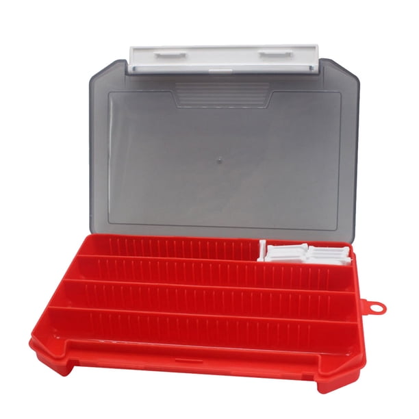 Sonducket Caja de señuelos de pesca con divisores extraíbles, caja de anzuelos para señuelos, cajas de almacenamiento, organizador, accesorio, Pescar Rojo