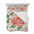 thumbnail image 7 of Pink Peony Blossom Full Size Down Alternative Comforter, Lightweight Comforter Quilt Bedding Set with Pillow Shams Spring Botanical Floral Watercolor All Seasons Bed Comforter Duvet Insert 78"x90", 7 of 7