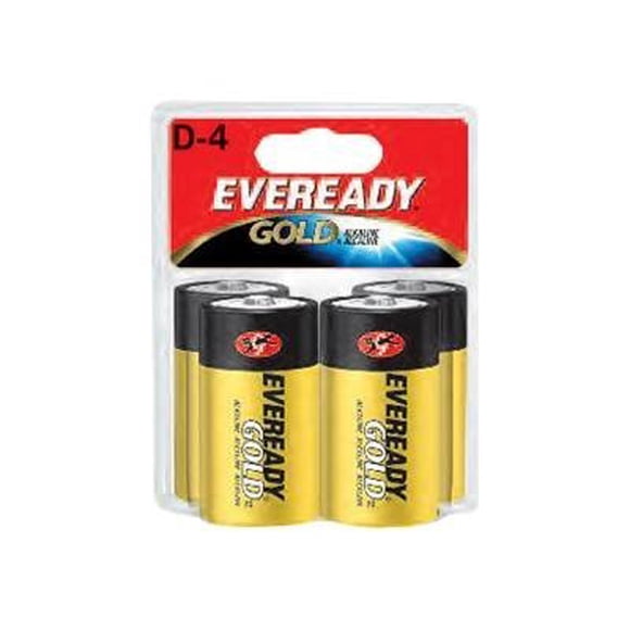 Energizer - Eveready A95BP-4 4 Count D Cell Alkaline Batteries