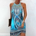 thumbnail image 2 of asddcavvf Robes pour Femmes Printemps Été Sans Manches Décontractées avec Imprimé Ethnique et Maille, 2 of 5