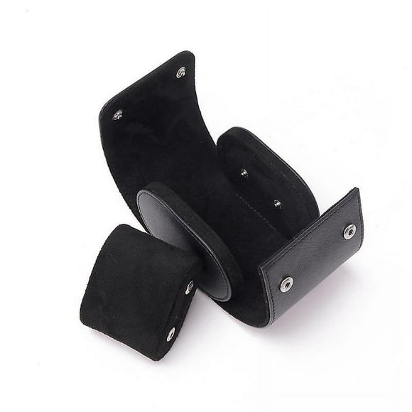 Black PU Leather Watch Roll Single Watch Travel for Case