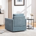 thumbnail image 6 of Leumius 360° Swivel Armchair with Hidden Storage, Comfy Diamond-Shape Tufted Armrests Accent Square Club Chair Single Sofa with Pillow for Living Room Bedroom Reading Nook Blue, 6 of 9