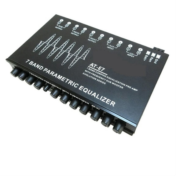 7-Band Car Equalizer LED, Adjustable 7 Bands EQ Car Amplifier Graphic Equalizer With AUX Input,Front/Rear   Sub Output ,Bass & Treble Control