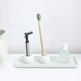thumbnail image 3 of Mini Ceramic Couple Toothbrush Holder, Hand-Made Bathroom Toothbrush Holder, Electric Toothbrush Head Holder and Office Pen Holder 2-Piece Set (Yellow), 3 of 9