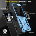 thumbnail image 3 of For Samsung Galaxy Z Flip 5 Case with Hinge Protection and 360°Rotate Ring Magnetic Kickstand, [Military Grade anti-Drop],Hard Back & Soft Edge Slim Protective Case for Galaxy Z Flip 5,Lightblue, 3 of 9