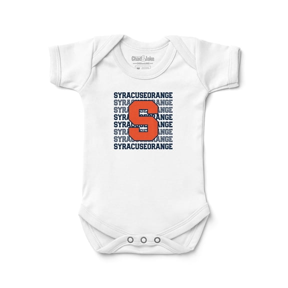 Infant Chad & Jake White Syracuse Orange Retro Bodysuit