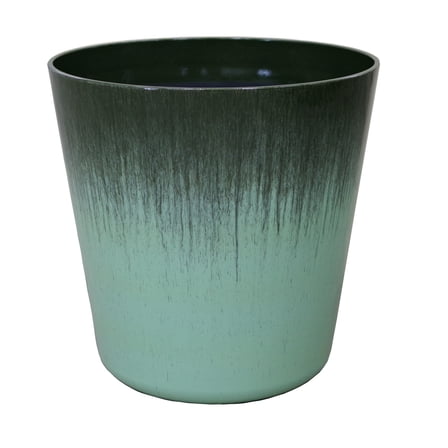 Better Homes and Gardens 14.5in Esmeralda Round Green Dripping Finish Plastic Planter