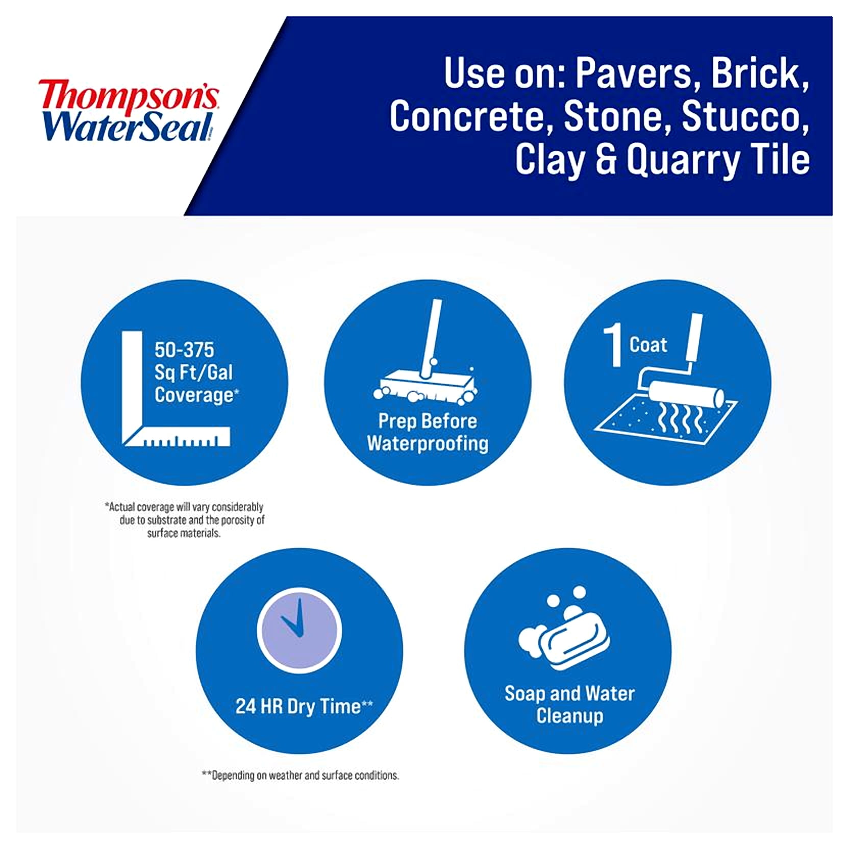 Thompsons WaterSeal Waterproofer PLUS Masonry Protector 1.2 gal