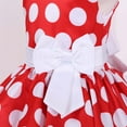 thumbnail image 6 of TEDOYE Toddler Girls White Polka Dot Tutu Dress O-Neck Elegant Bow Belt Performance Gown For Relaxed Fit Wear, 3-4 Years, 6 of 7