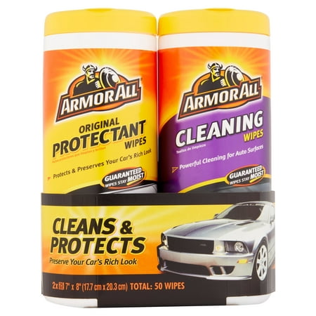 Armor All Original Protectant &amp; Cleaning Wipes Twin Pack (2 x 25 count)