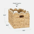 thumbnail image 3 of Best Choice Products Scalloped 10.5 x 10.5in Hyacinth Storage Basket Set of 5 - Natural with White Trim, 3 of 9