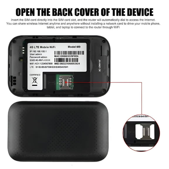 GJX Portable 5G LTE Wireless WiFi Router Mobile Broadband LCD MIFI Hotspot