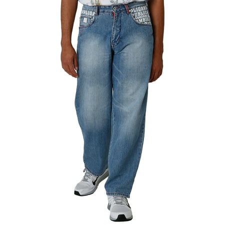 Blanco Label Men's Loose Fit 5 Pocket jeans Light Washed & Embellished