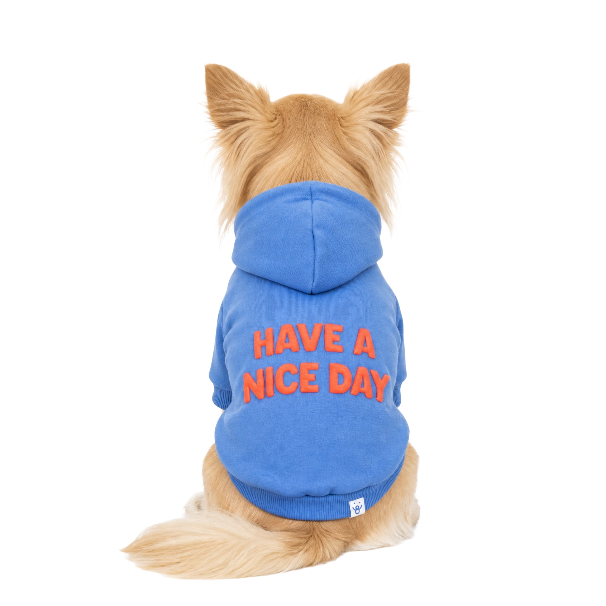 Oodles Have A Nice Day Fall Dog Hoodie, Blue, XS