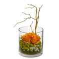 thumbnail image 1 of Nearly Natural 1635-OY Roses & Hydrangeas Artificial Arrangement - Orange, 1 of 1