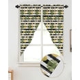 thumbnail image 2 of Swag Curtains, Black and White Striped Summer Pineapple Tropical Plant Rod Pocket Kitchen Curtains Valances Tier Curtains Swag Valance Curtains for Bedroom Living Room 36" x 36", 2 Panels, 2 of 6