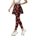 thumbnail image 2 of POLERO Red Rose Love Yoga Tennis Skirt High Waisted Tennis Legging for Women Tights Skirted Yoga Pants with Pockets Tummy Control Workout Skirts Sports Fitness Gym Leggings, 2 of 7