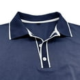 thumbnail image 7 of MIXUE Polo Shirts For Men Summer Solid Color Lapel Button Down Long Sleeve Slim Fit Casual Comfortable Breathable Sportswear,Blue,M, 7 of 7