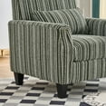 thumbnail image 6 of Modern Striped Accent Chair, Upholstered Armchair Reading Chair with Nailhead Trim, High Back Sofa Chairs with Wood Legs for Living Room, Green, 6 of 9