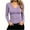 Purple, variant on BLVB Women's Long Sleeve T Shirts V Neck Slim Fit Tops Ribbed Knit Layering Casual Basic Going out Tees Fall Clothes