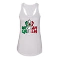 thumbnail image 2 of Wild Bobby Mexican Queen Latin Pride Women Racerback Tank Top, White, Medium, 2 of 5