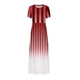 thumbnail image 5 of PuLe 【New】 Summer Short Sleeve Dress Women's Fashion Printed Short Sleeve Round-Neck Ankle Dress, 5 of 5